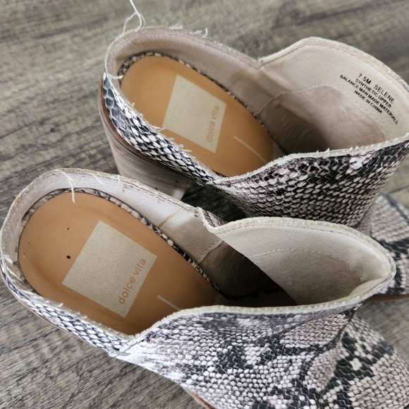 Anthropologie Dolce Vita Selene Snakeskin Slip On Heeled Mules - Picture 4 of 7